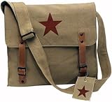 Khaki Vintage Red Star Medic Shoulder Bag