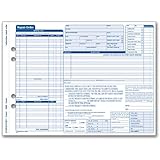 Adams Garage Repair Order Forms, 8.5 x 11 Inch, 3 Parts, 250-Count, White and Canary and White Tag (GT3811)