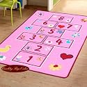 SUPERB FASHION KIDDY/CHILDS PLAY RUG HOPSCOTCH BRIGHT PINK 1m x 1.5m (3'3 x 5' approx)