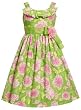 Bonnie Jean Girls 2-6X Flower Print Dress With Pleated Collar