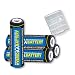 4 HEAVY DUTY AA Ni-MH Extended Life Rechargeable Batteries w/ Latest Hybrid Technology- Pre-Charged - Lowest Discharge Rate- Holds Charge 4x LONGER