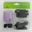 3n1 Combo Flip Leather Carrying Case wiht Belt Clip - Bundle with Home Travel Wall Charger and 12v Car Charger for Apple iPod 3rd Generation Nano 3 , LILAC