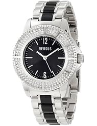 Versus by Versace Womens 3C64200000 Tokyo Stainless Steel Black Dial Crystal Bracelet Watch