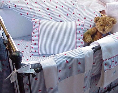 red star on stripe crib bedding by sweet william