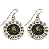 NCAA Colorado Buffaloes Ladies Round Crystal Earrings