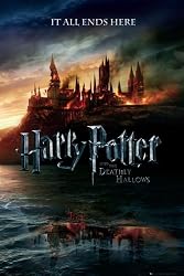Harry Potter And The Deathly Hallows - Movie Poster (Advance Style - Hogwarts On Fire) (Size: 24" x 36")