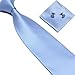 Stylefad Men's Solid Plaid Wide Neck Tie Set Hanky Cufflink