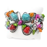 Multi Color Crystal Butterfly Chip Stone Stretch Bracelet Fashion Jewelry