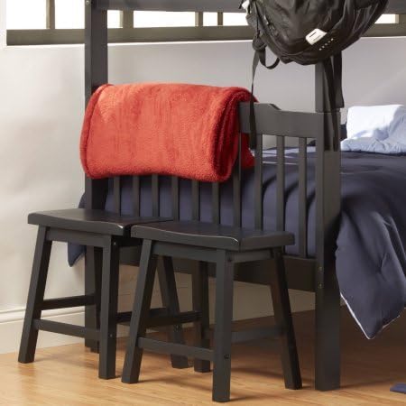 Weston Home 18"H Saddleback Stool , Set of 2 - Vulcan Black