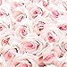Hdecor Silk Cream Pink Roses Flower Head, Artificial Flowers Heads for Wedding Flowers Accessories Make Bridal Hair Clips Headbands Dress (Pink)