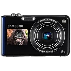 Samsung PL150 Digitalkamera (nur microSD, 12 Megapixel, 5-fach opt. Zoom, duales Display, Bildstabilisierung, Weitwinkel) blau