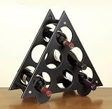 Dark Wood Triangle Wine Rack