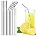 Stainless Steel Drinking Straws Set of 8 with 2 Cleaning Brushes, DLAND 10.5 inch Drinking Straw (4 Straight and 4 Bend) for 30 oz Tumbler and 20 0z Tumbler, Fit for Yeti Rtic