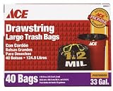 Berry Plastics 6065221 Trash Bags 33 Gallon - Black Box/40 (Pack of 6)