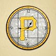 Pittsburgh Pirates 12in Art Glass Clock MLB Baseball Fan Shop Sports Team Merchandise