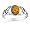 Sterling Silver Amber Celtic Love Knots Ring, Size 5