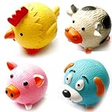 Latex Farm Animal Ball Dog Toy Puppy Playtime Fetch Fun