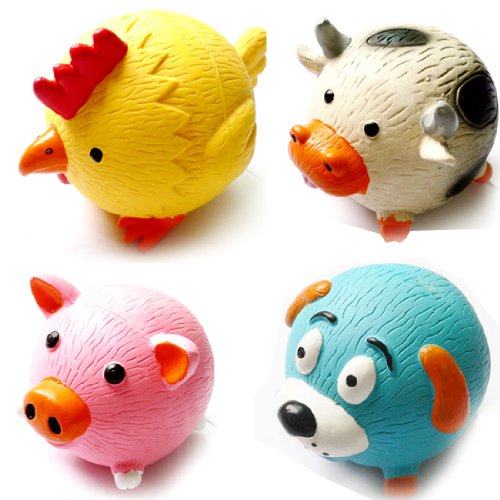 Latex Farm Animal Ball Dog Toy Puppy Playtime Fetch Fun