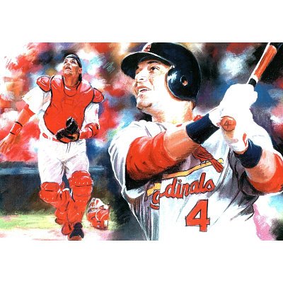 Professionally Framed St Louis Cardinals (Yadier Molina) Sports Poster Print - 13x19 with RichAndFramous Black Wood Frame