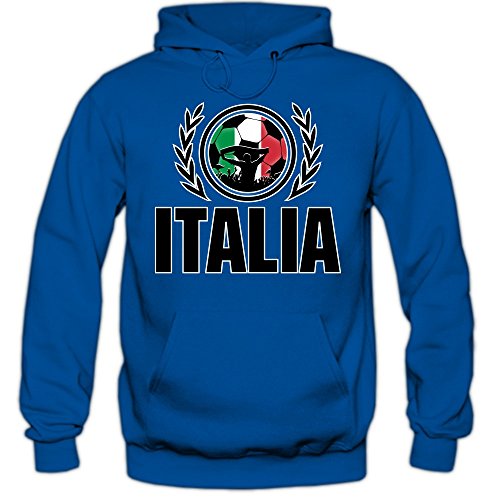 Italien EM 2016 #2 Hoody | Fußball | Herren | Gli Azzurri | Trikot | Nationalmannschaft, Farbe:Blau (Royalblue F421);Größe:S