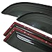 TuningPros WV-344 Window Visor Deflector Rain Guard Dark Smoke 4-pc Set