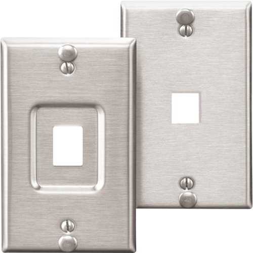 Leviton R01-4108W-1SP Recessed Wallphone Wallplate - 1-port, stainless