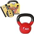 GoFit 15-Pound Red Kettlebell with Vinyl Coating, Iron Core Training DVD and Exercise Booklet