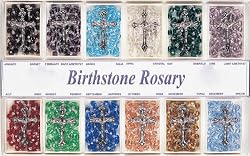 Birthstone Rosaries with Round Glass Beads - Sold Individually by Months - IMPORTED FROM ITALY