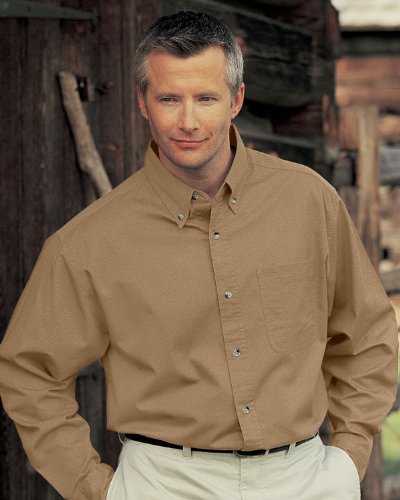 TriMountain Men's Big and Tall Stain Resistant Dress Shirt, Camel, Large. 770 Picture