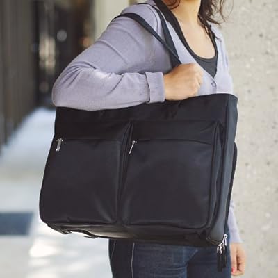 Black Micro Fiber Executive Laptop and Netbook Carry-On Tote Bag with Airshell Laptop Protection System