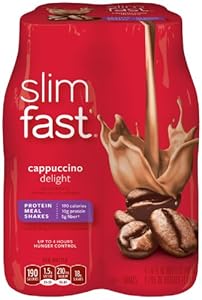 SlimFast Cappuccino Delight Ready To Drink Shakes, 10 Ounce (Pack of 24)
