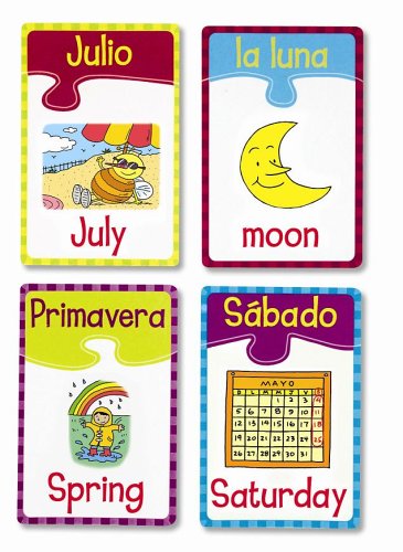 Toys: Learning Resources English/Spanish Puzzle Cards Calendar Seasons and Weather, Set Of 20