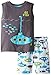 Kids Headquarters Little Boys' Go Fish Navy Tank Top with Microfiber Shorts Two-Piece Set