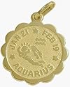 14 Karat Yellow Gold Aquarius Pendant (Jan 21-Feb 19)