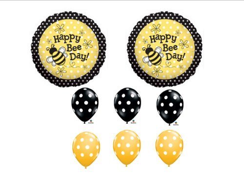 1 X Happy Bee-Day Birthday Buzz Bumble Bee Bouquet Balloon Set Party Decoration