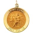 14K Yellow Gold St. Luke Medal - 22.00mm