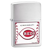 Zippo MLB Cincinnati Reds Lighter (Silver, 5 1/2 x 3 1/2 cm)