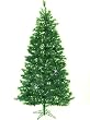 7.5' Emerald Green Pre-Lit Laser Tinsel Artificial Christmas Tree - Green Lights