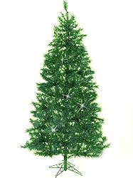 7.5' Emerald Green Pre-Lit Laser Tinsel Artificial Christmas Tree - Green Lights