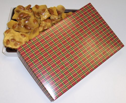 Scott's Cakes 1 lb. Almond Brittle in a Christmas Plaid Box by Scott's Cakes