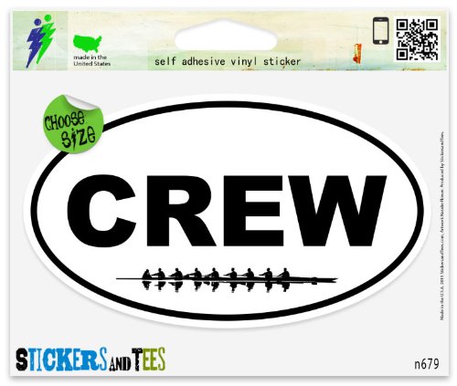 Crew Eight Rowing Oval Vinyl Car Bumper Window Sticker 3" x 2"