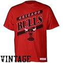 Mitchell & Ness Chicago Bulls Red Baseline Vintage Premium T-shirt