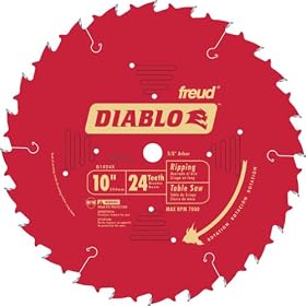 Freud D1024X Diablo 10-Inch 24-Tooth ATB Ripping Saw Blade with 5/8-Inch Arbor and PermaShield Coating