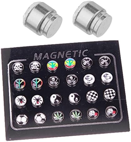 24 Pieces Magnetic Fake Plug Lot Fake Gauges, Magnetic Logo 2G Gauges Look (12 Pairs)