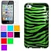 Fashion Design Cover for iPod touch 4th gen for New Ipod Touch 4th Generation with Camera Suitable for 8G 32G 64G + New Ipod Touch 4G Clear Screen Protector , Green Zebra