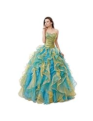 Pleated  Beaded Lace-Up   Ball Gown Quinceanera Dress  with a Brush/Sweep Train  With Ruffles