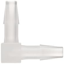 Value Plastics Natural Polypropylene Tube Fitting, Barbed 90 Degree Elbow, Tube ID