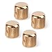 Dome Knob, Gold, 6mm shaft - 4 pack