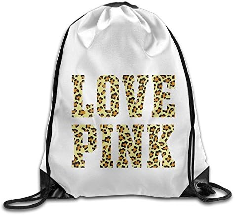Custom Love Pink Unique Drawstring Bags White