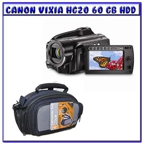 Canon VIXIA HG20 AVCHD 60GB HDD Camcorder w/ 12x Optical Zoom [Canon Certified Reconditioned] + Deluxe Camcorder Case